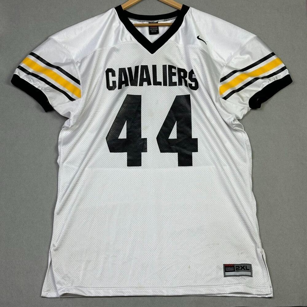 VTG Nike Team Cavaliers Football Jersey #44 White Black Yellow USA Made 2XL UFCW